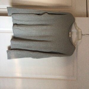 Easel Light Gray Ribbed Women's Sweater
